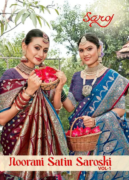 Noorani Satin Saroski vol 1 By Saroj Ladies Satin Silk Saree Wholesale Market In Surat